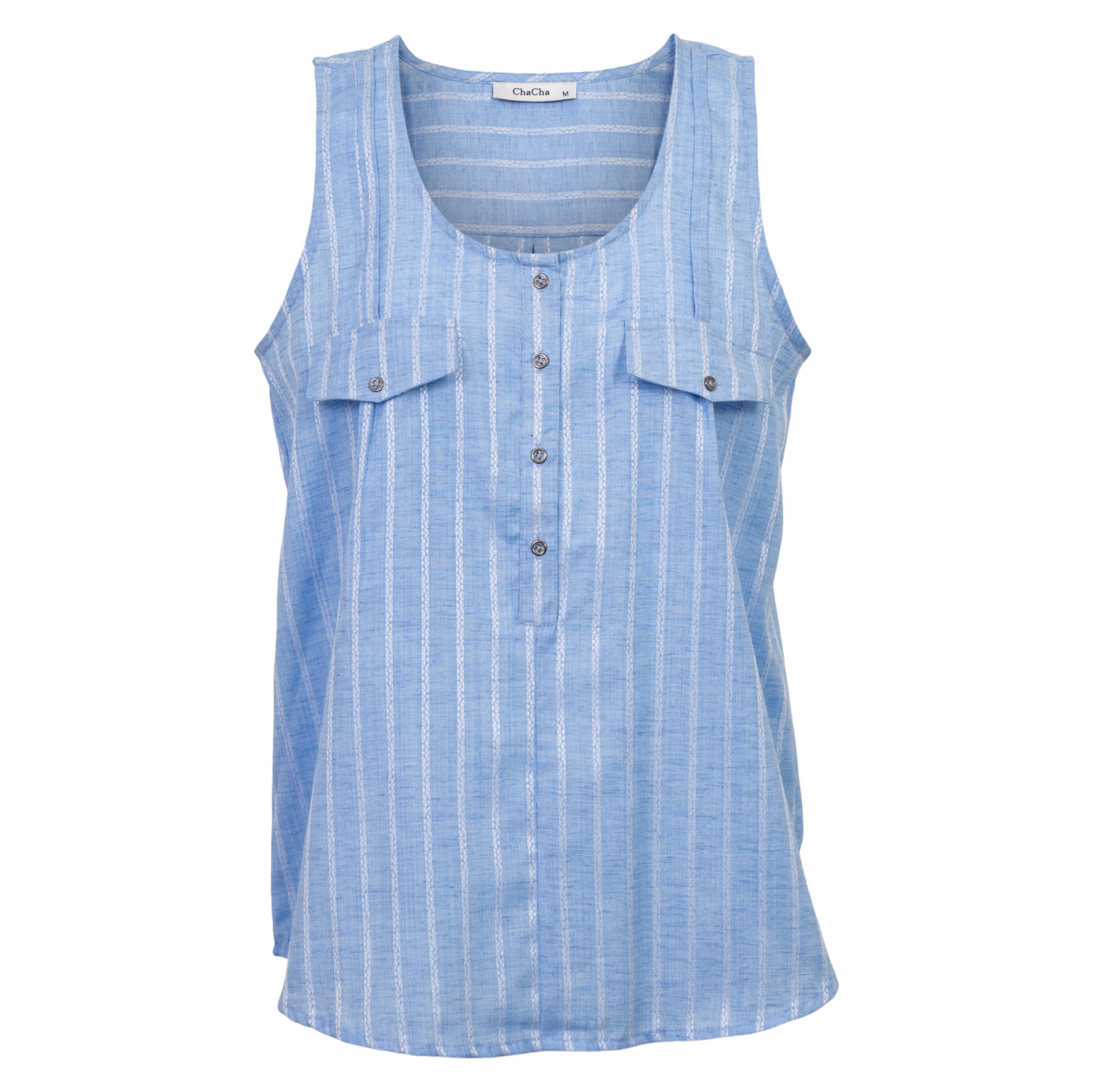 Chacha Dame Top Denim Blue