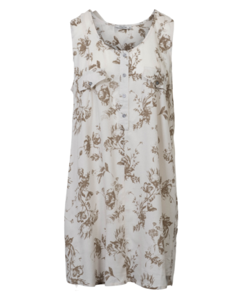 Chacha Dame Tunika Uden ærmer Beige Flower Aop