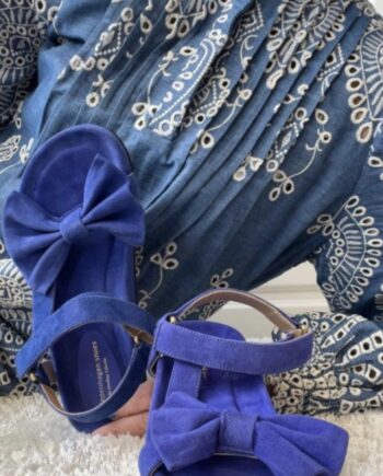 Copenhagen Shoes Sandaler By Josefine Valentin Sky And Diamonds Suede Electric Blue