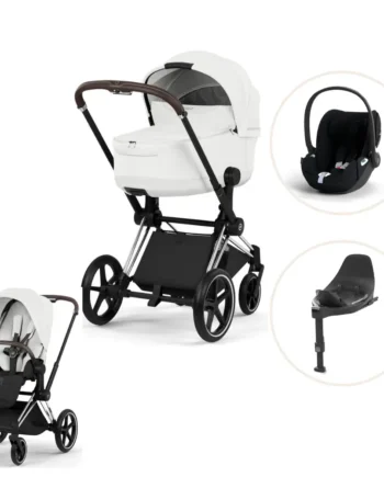 Cybex Priam Style Kombivogn Inkl  Cloud   Plus Og Base   Off White Chrome Brown