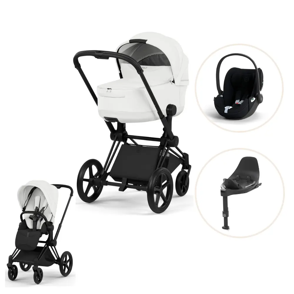 Cybex Priam Style Kombivogn Inkl Cloud Plus Og Base Off White Matt Black