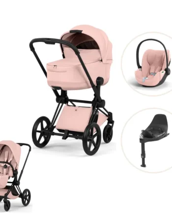 Cybex Priam Style Kombivogn Inkl  Cloud   Plus Og Base   Peach Pink Matt Black