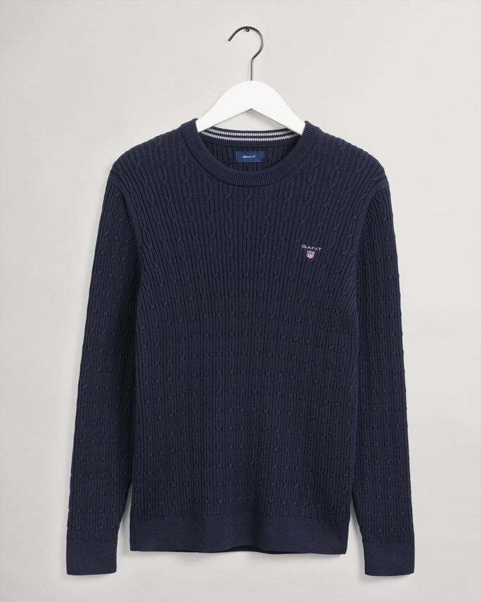 D2  Cotton Cable  -neck Grey