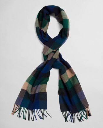 D2  Multi Check Wool Scarf Ivy