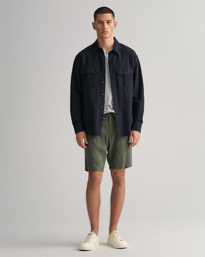 D2  Relaxed Linen Ds Shorts In