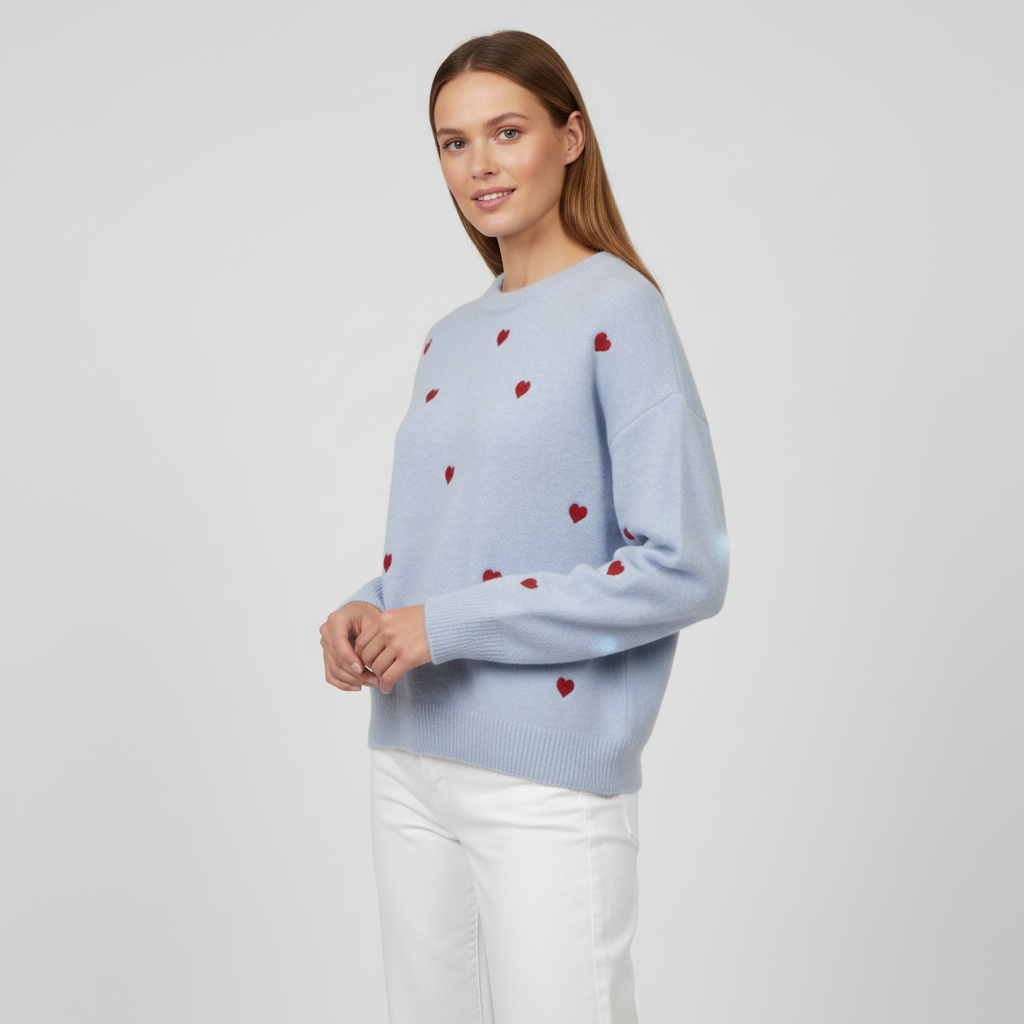 Dame Striktrøje Bleu One Size