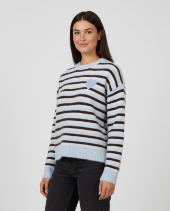Dame Striktrøje Bleu One Size