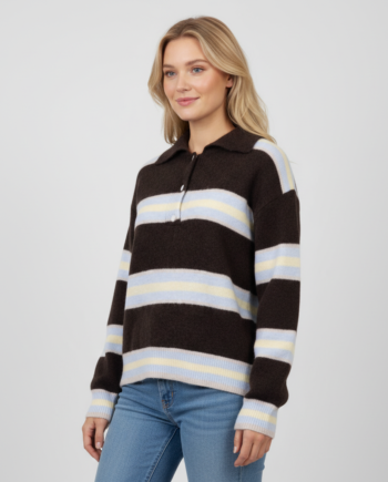Dame Striktrøje Choco Bleu One Size