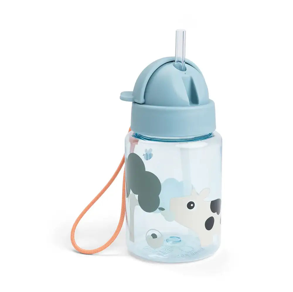 Done By Deer Drikkedunk Med Sugerør Farm Blue 280 Ml