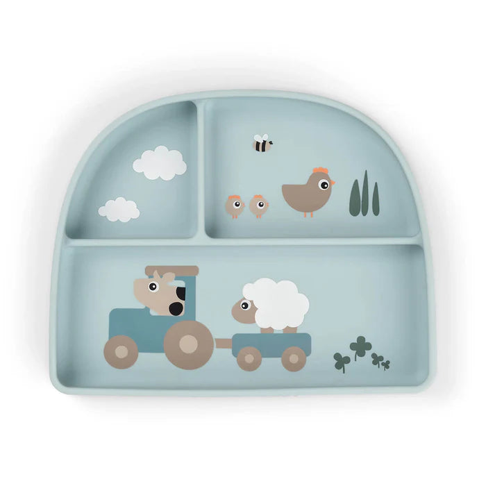 Done By Deer Stick Stay Inddelt Tallerken Tiny Farm Blå