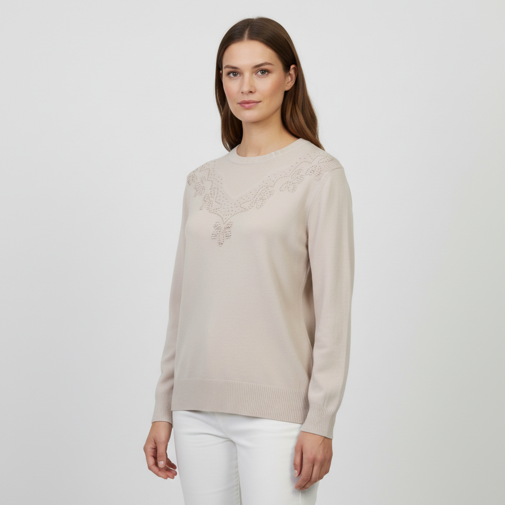 Etoile Dame Striktrøje Offwhite