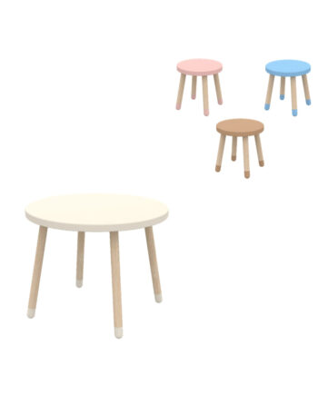 Flexa Dots   Bord     Taburet Blushing Pink   Cream
