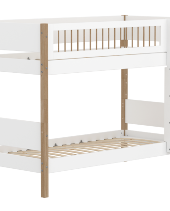 Flexa Nor Køjeseng 154 Cm Med Stige Og Crossbar Sengehest  90x200 Cm Hvid Eg