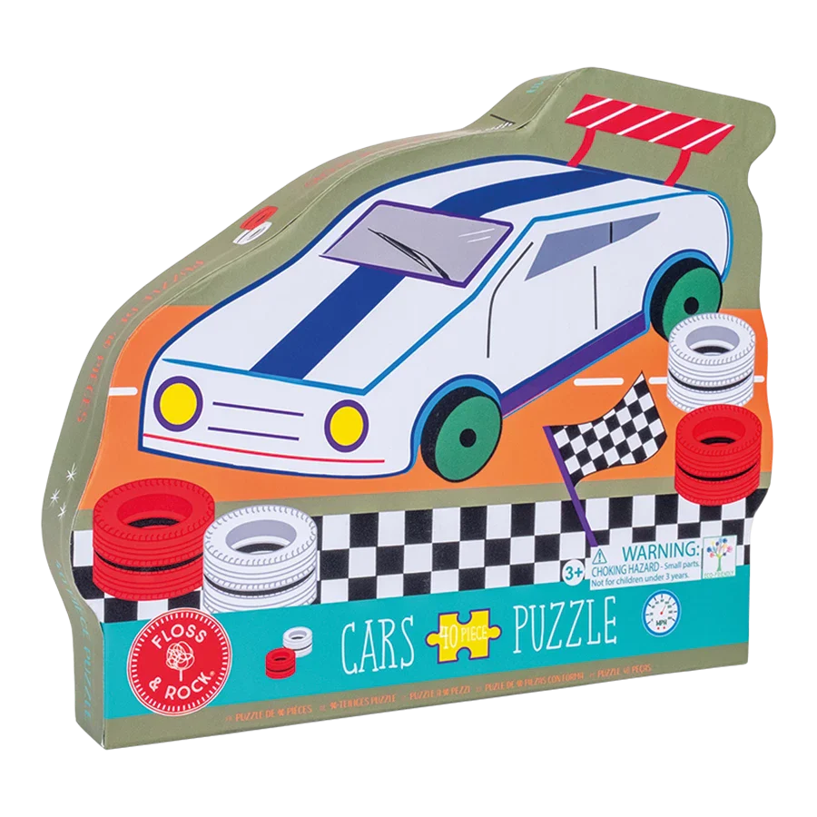 Floss   Rock Puslespil    Formet Motiv   æske 40 Brikker Cars  Quot Racing Car Quot