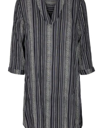 Freequent Kjole Bea Shirt Stripe Black Mix