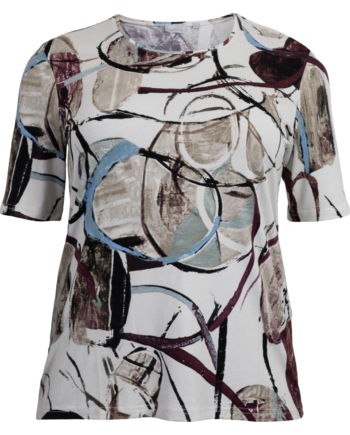 Gabriella    Dame Kortærmet Bluse Offwhite Comb 46
