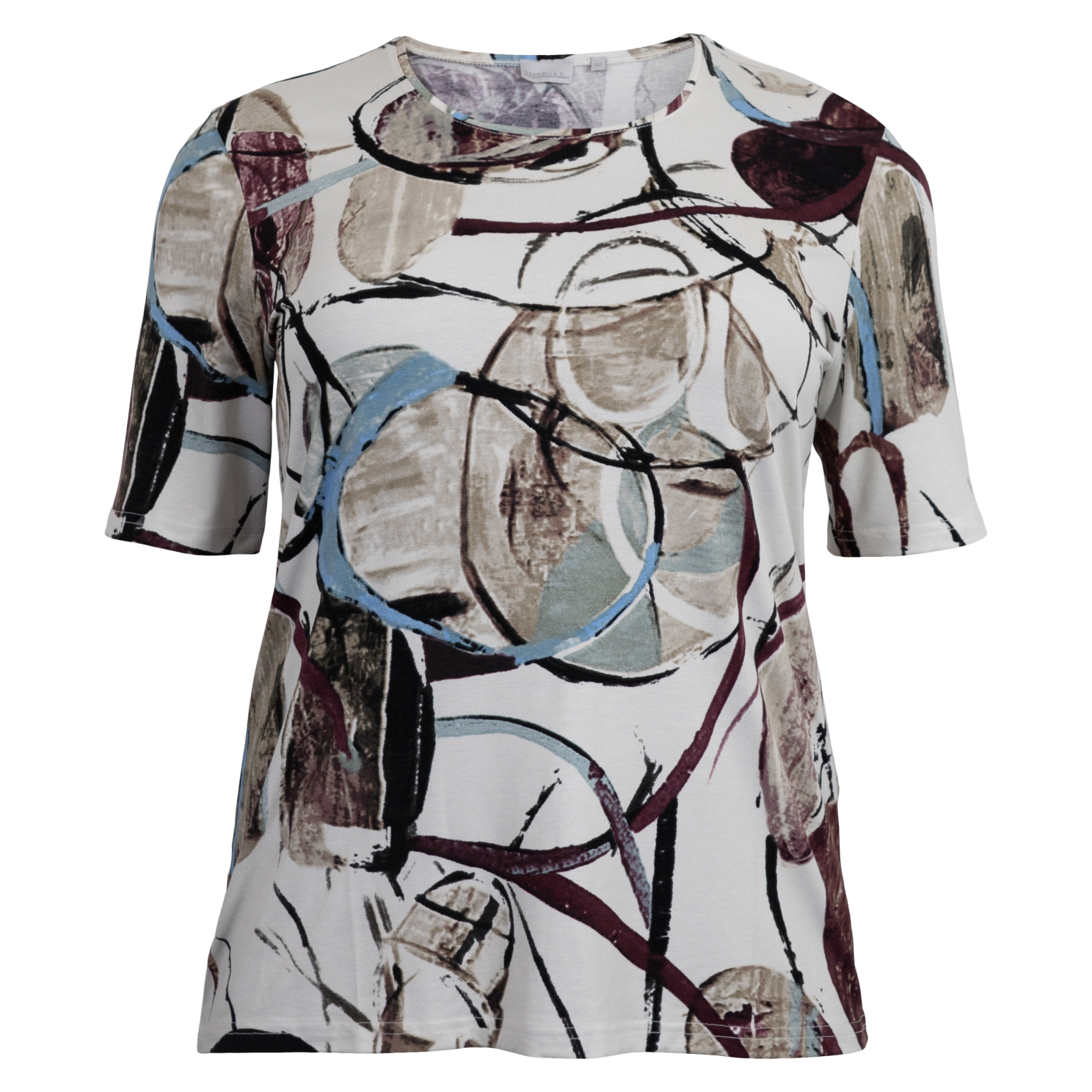 Gabriella Dame Kortærmet Bluse Offwhite Comb 46