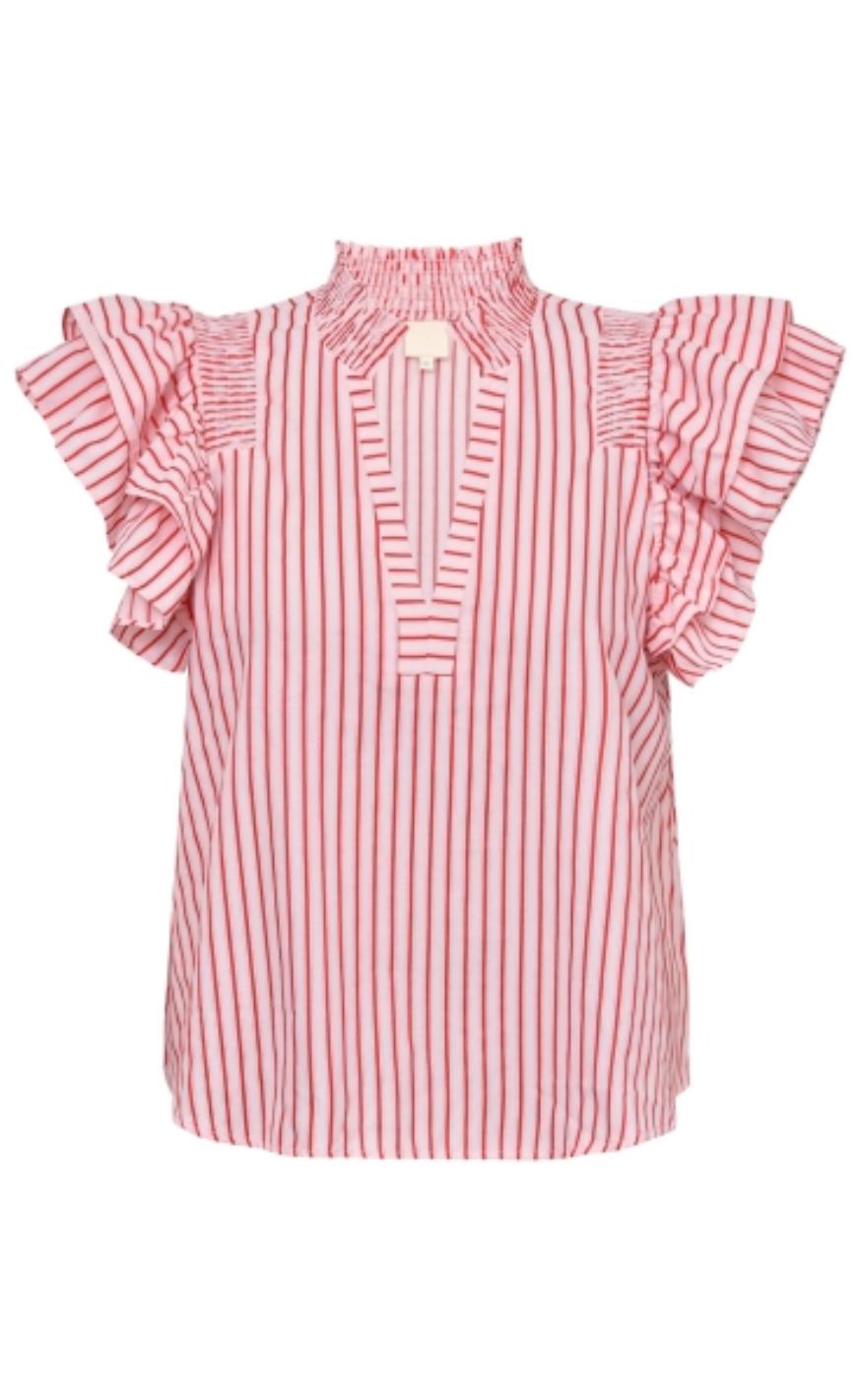 Gossia Bluse Dalila Cream Red Stripes