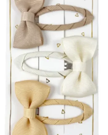 Hårclips Beige Bow