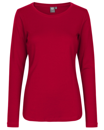 Id Interlock Dame Langærmet  -shirt Rød