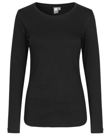 Id Interlock Dame Langærmet  -shirt Sort
