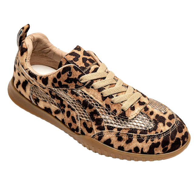 Ideal Shoes Dame Sneakers Leopard 39