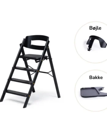 Klapp Højstol Foldbar Eg Inkl  Bøjle Og Bakke Sort
