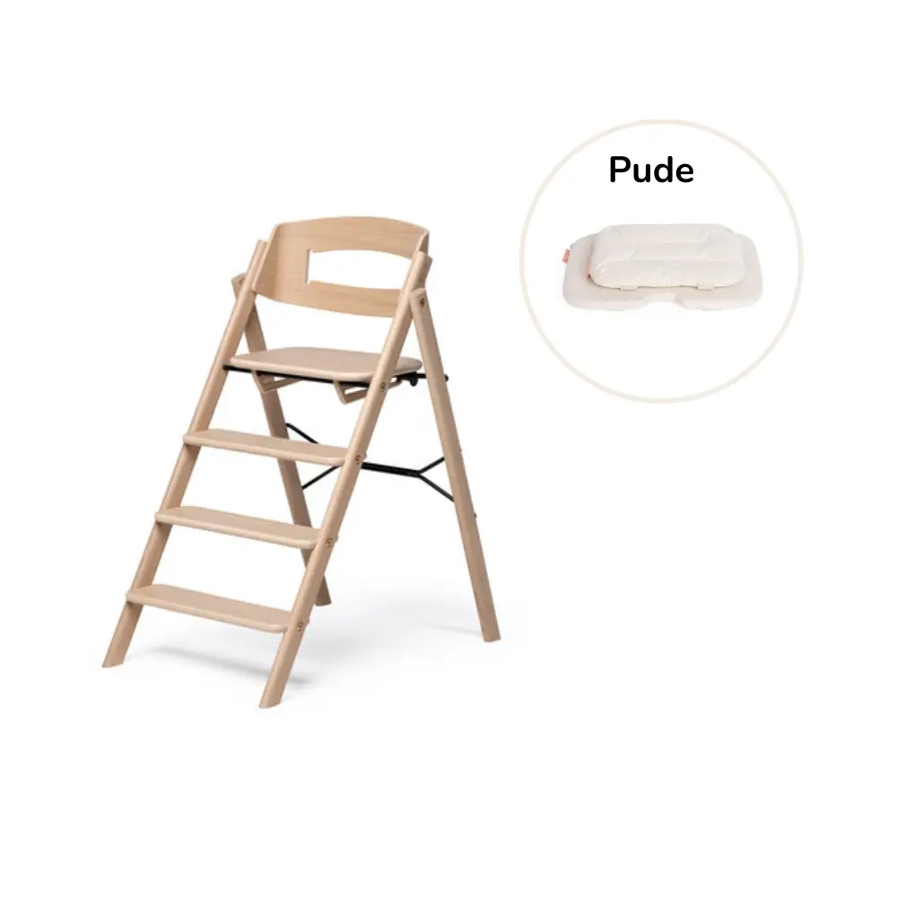 Klapp Højstol Foldbar Eg Inkl Pude Natur