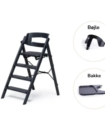 Klapp Højstol Foldbar Genbrugsplast Inkl  Bøjle Og Bakke Sort