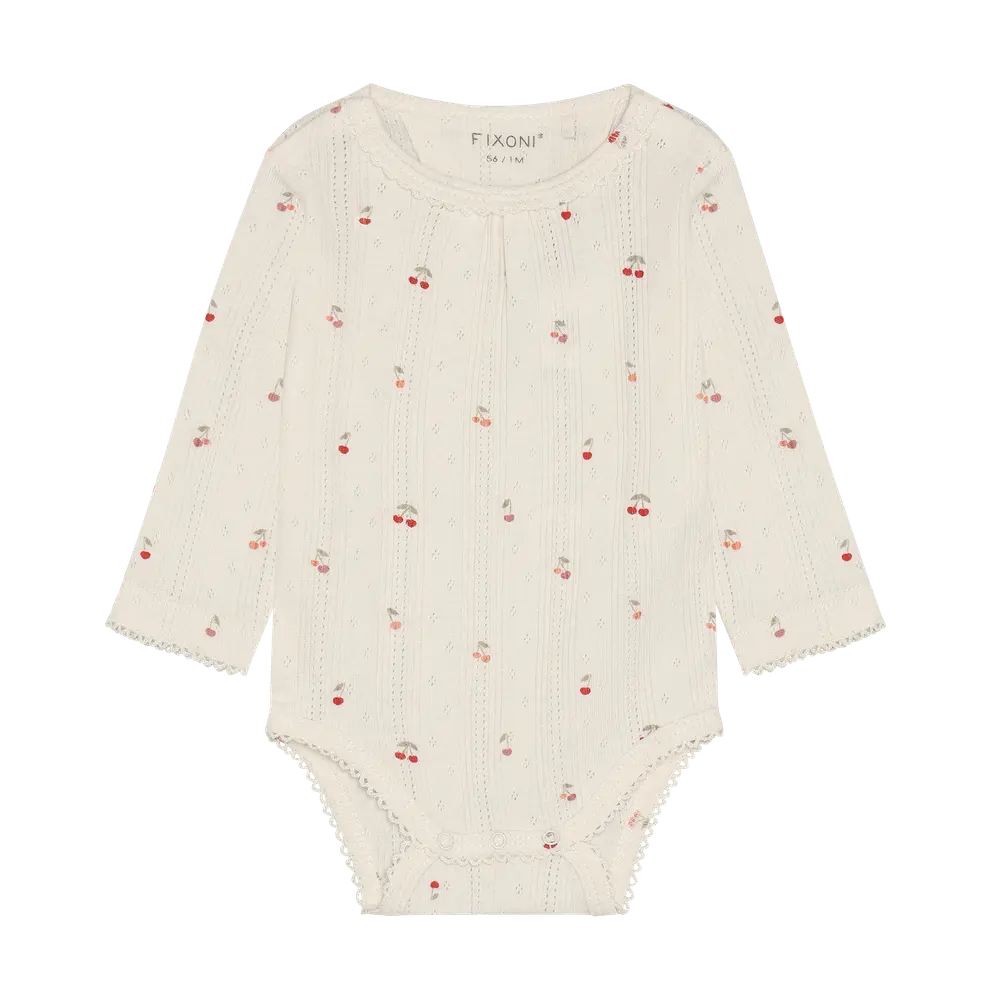Langærmet Body Pointelle Eggnog 68