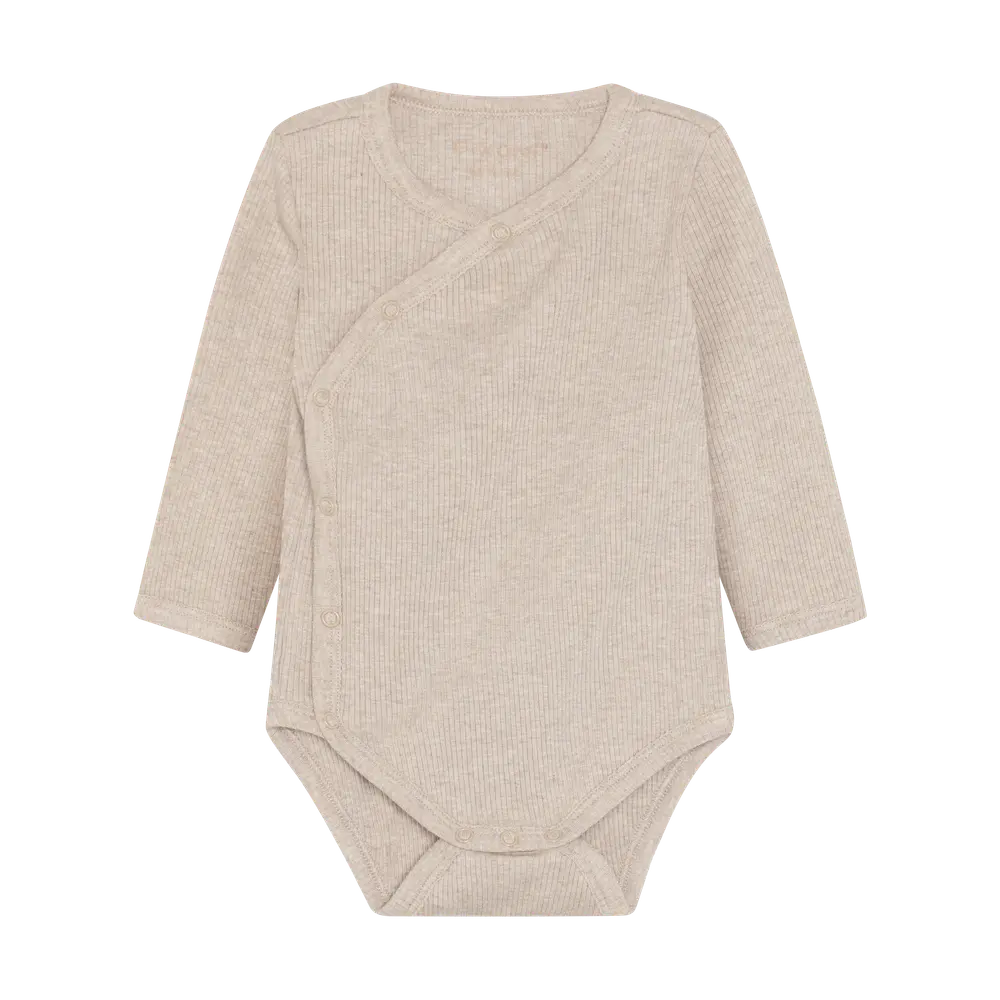 Langærmet Wrap Body Melange Rib Pure Cashmere Melange 44