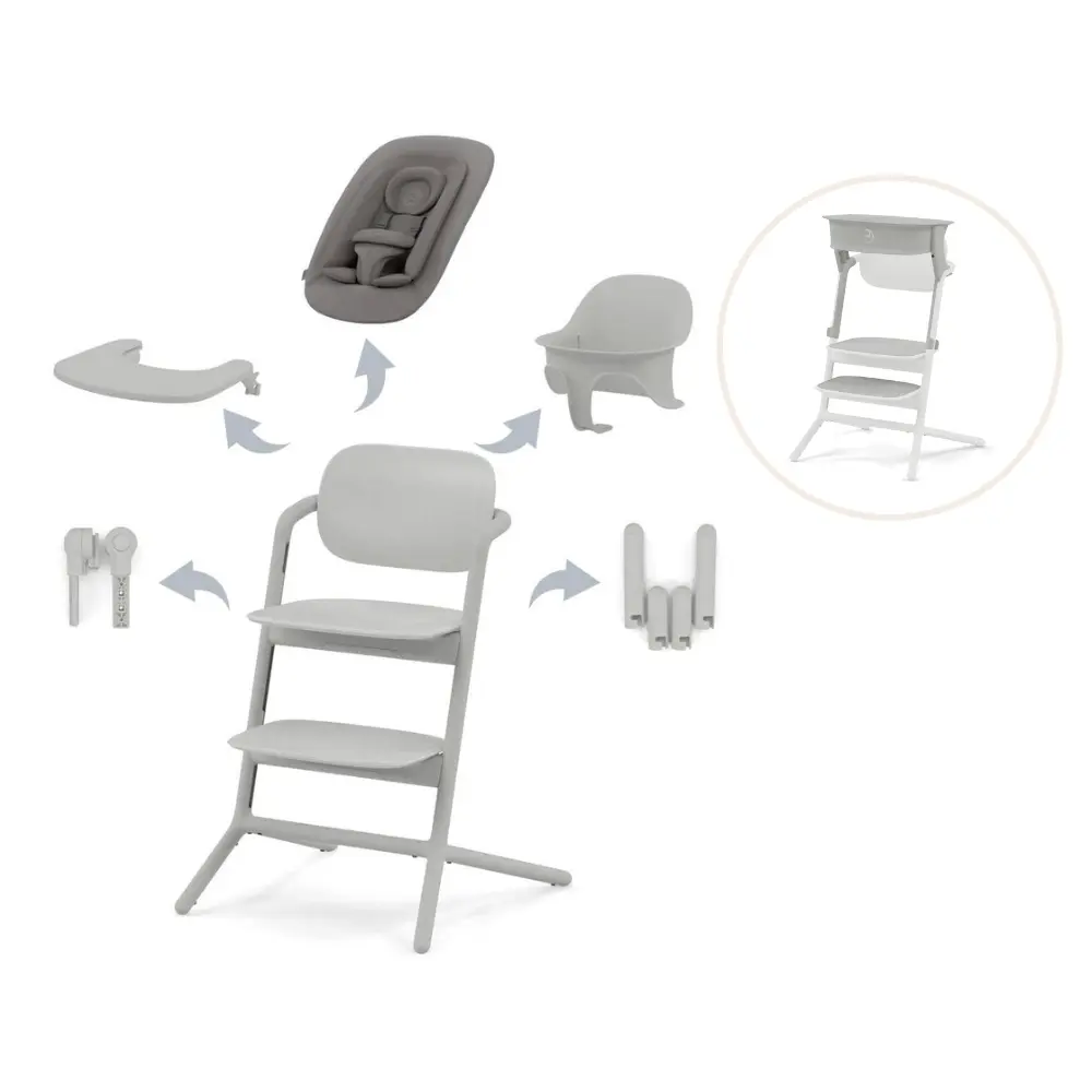 Lemo Højstol 4i1 Inkl Læringstårn Suede Grey Suede Grey