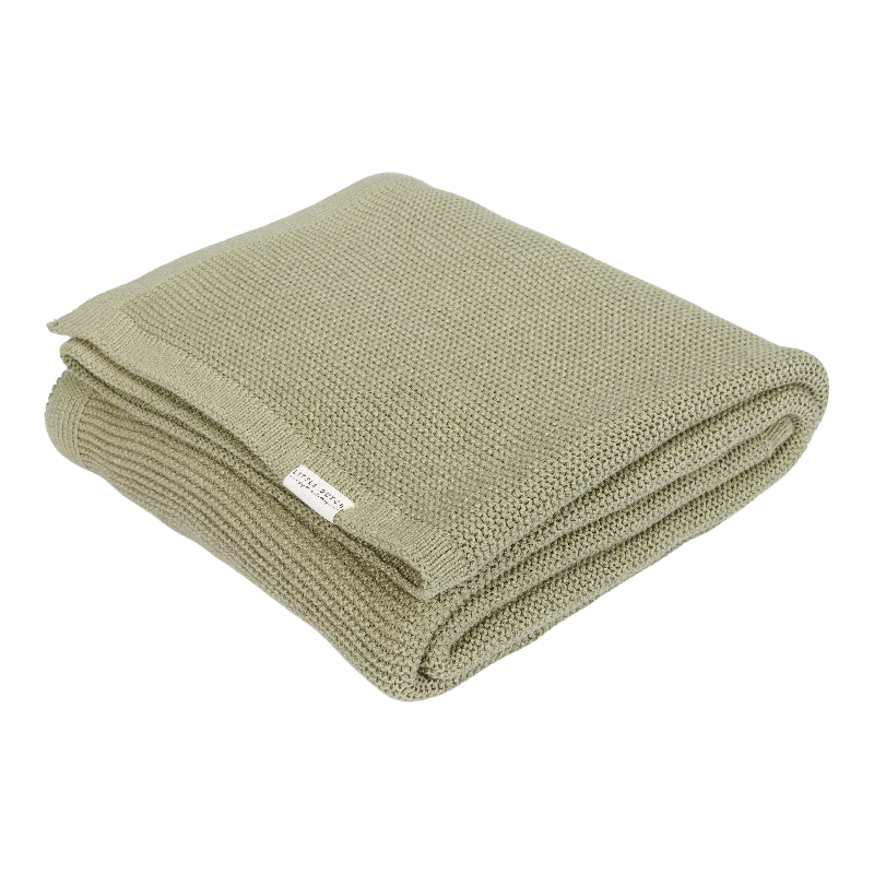 Little Dutch Strikket Tæppe 110x140 Olive