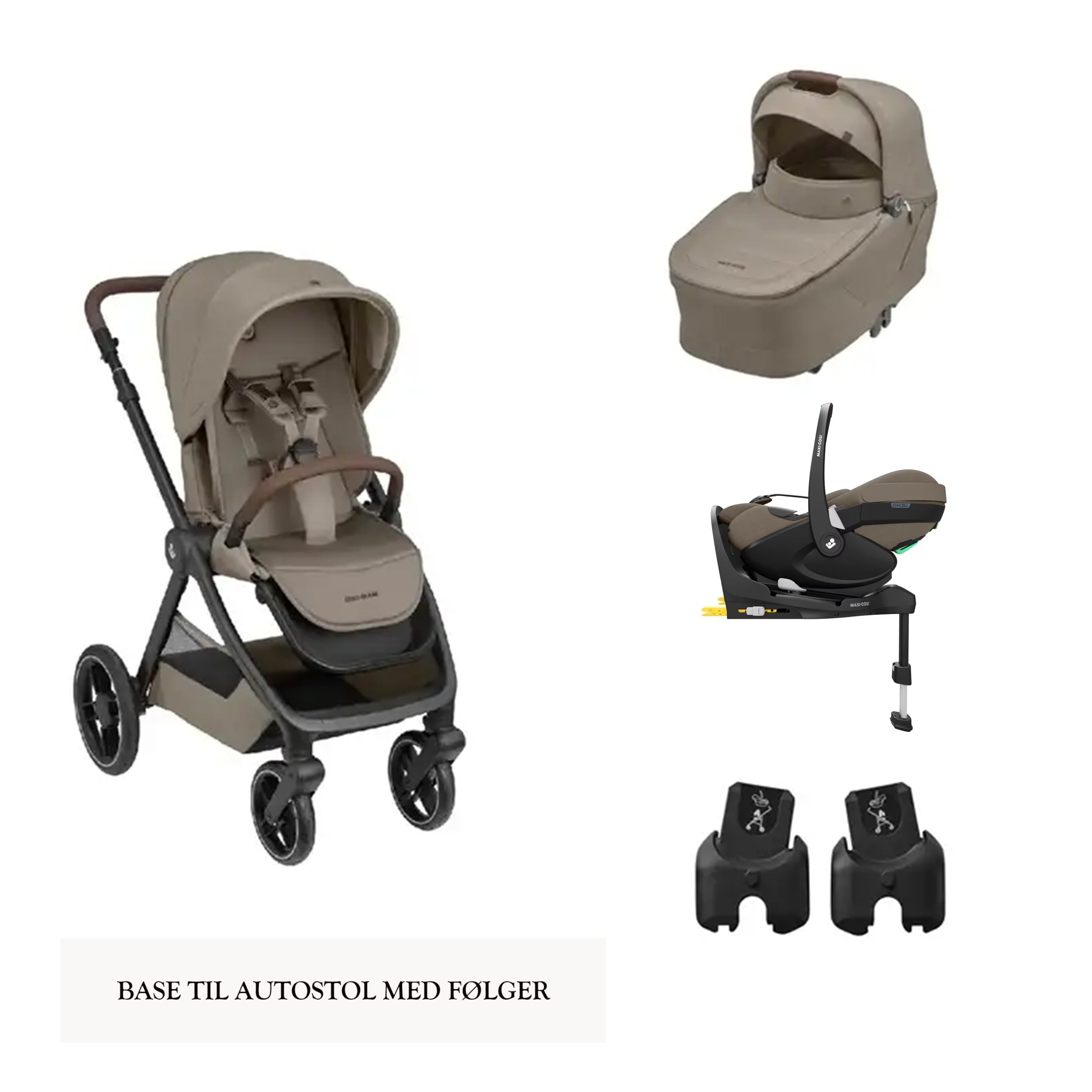 Maxi-cosi Travel Set Inkl Adapter Og Isofix Base Twillic Black Twillic Black Black