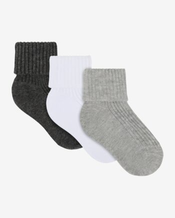 Minymo Rib Sokker  -pak Light Grey Melange 11 14