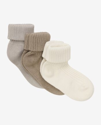 Minymo Rib Sokker  -pak Light Taupe 11 14