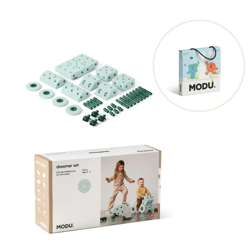 Modu Dreamer Sæt Inkl Legekort Ocean Mint Forest Green