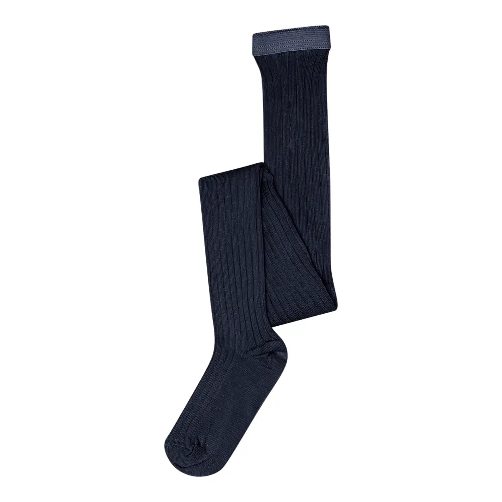 Mp Denmark Basic Rib Strømpebukser Navy  120