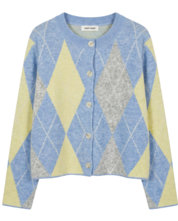 Musy Muse Dame Cardigan   Uldmix Blue One Size