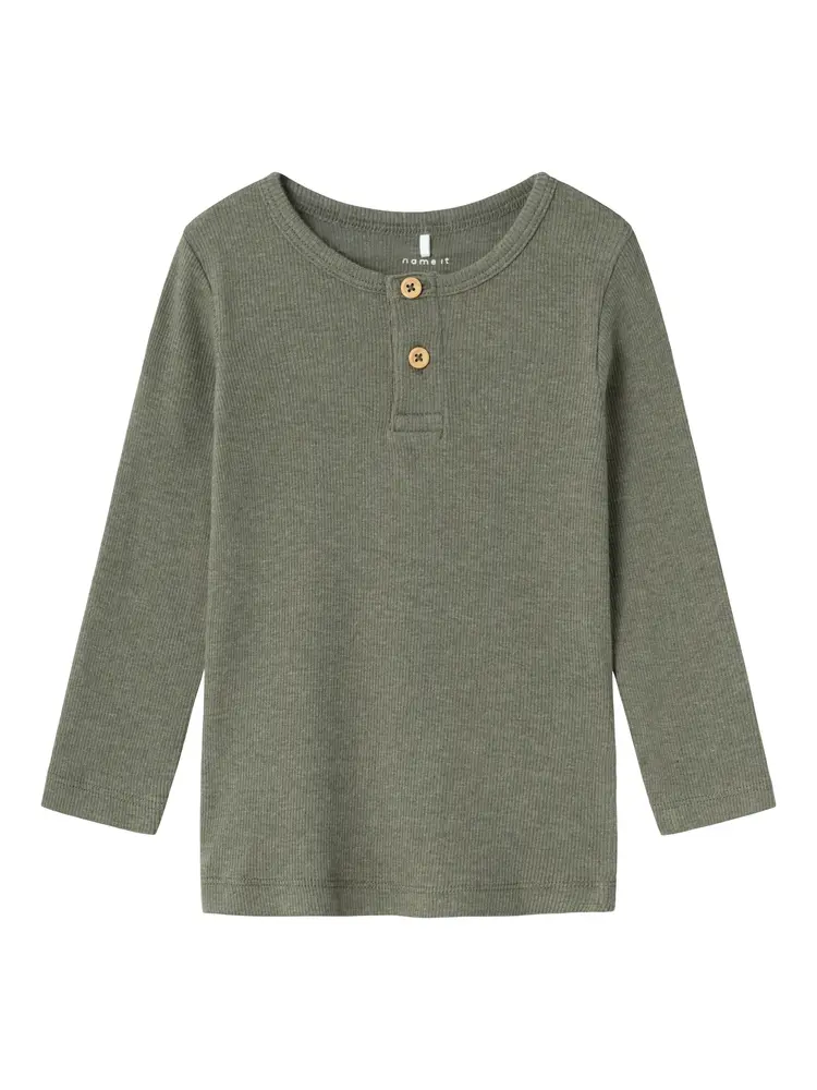 Kab Langærmet Basis Bluse Dustyolive 92