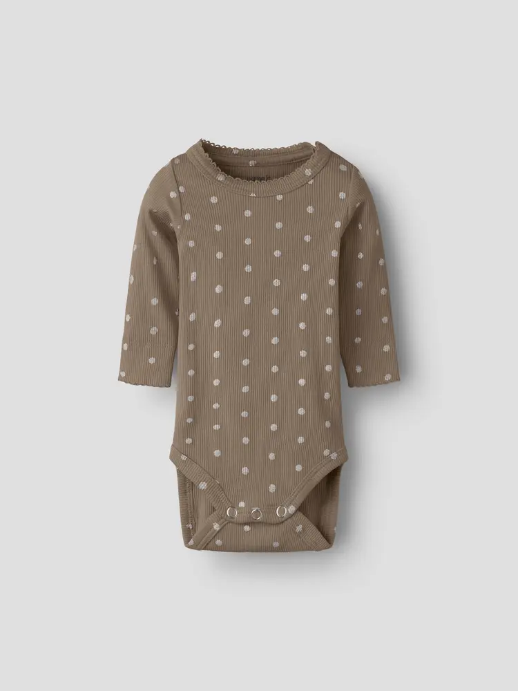 Name It Lona Langærmet Body Taupe Gray 68