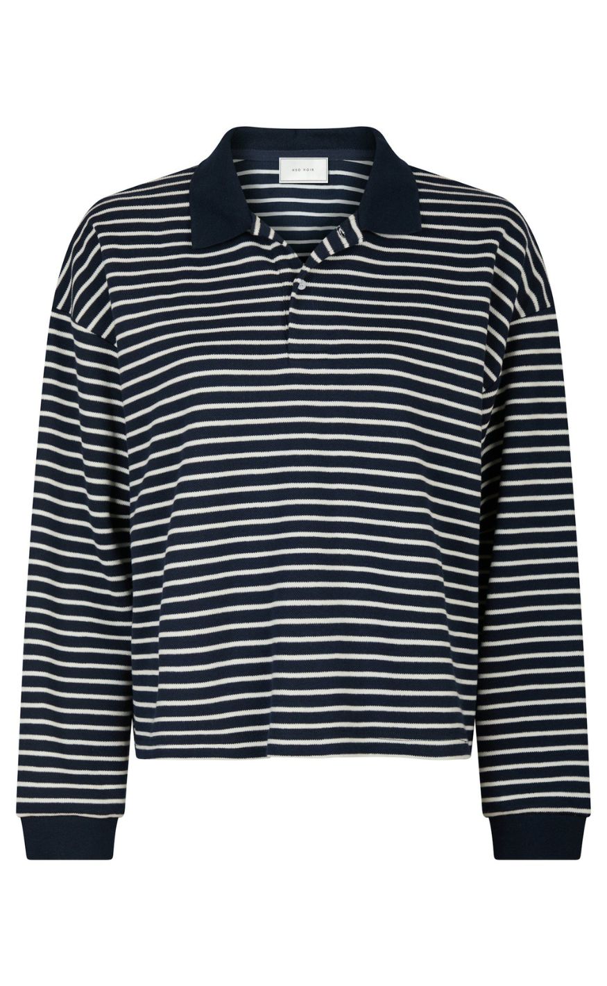Neo Noir Bluse Sara Stripe Navy