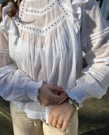 Neo Noir Bluse Simkie   Voile White