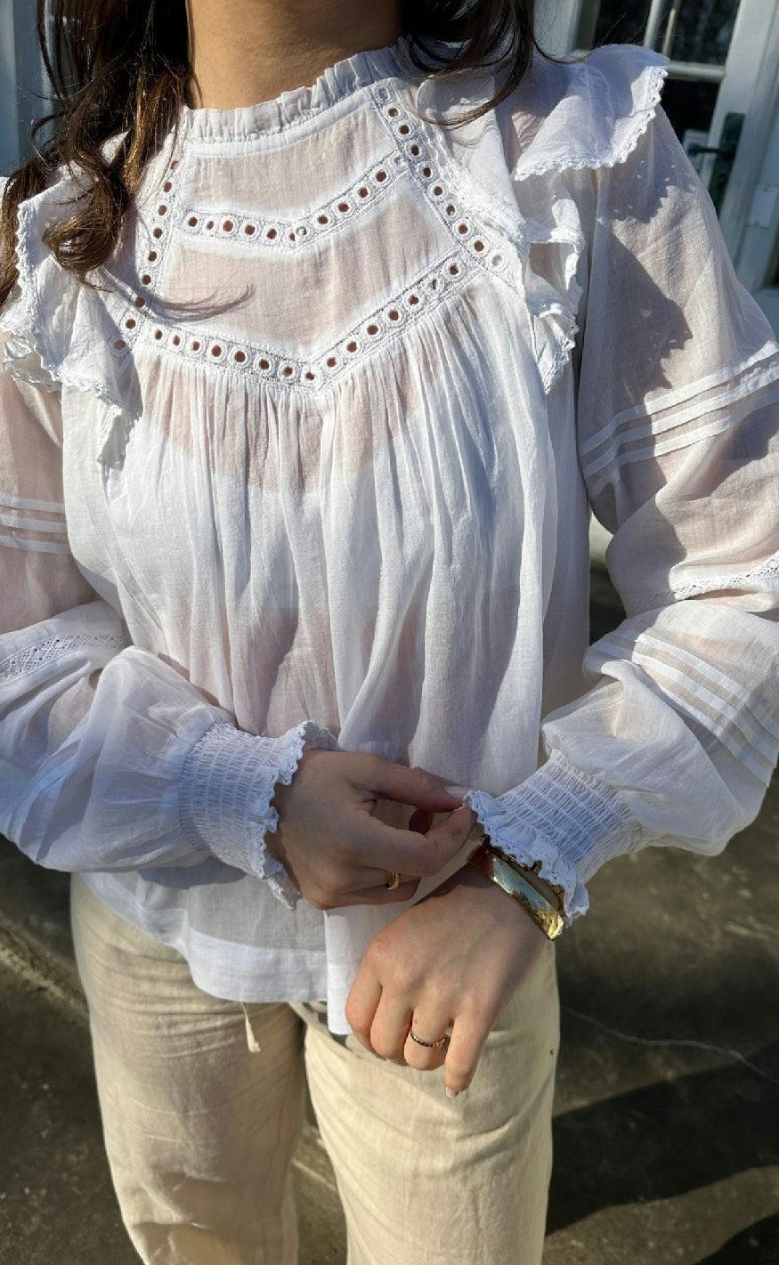 Neo Noir Bluse Simkie   Voile White
