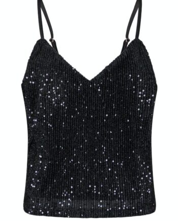 Neo Noir Top Elinas Glitter Black