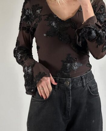 Noella Top Lucille Chocolate Black