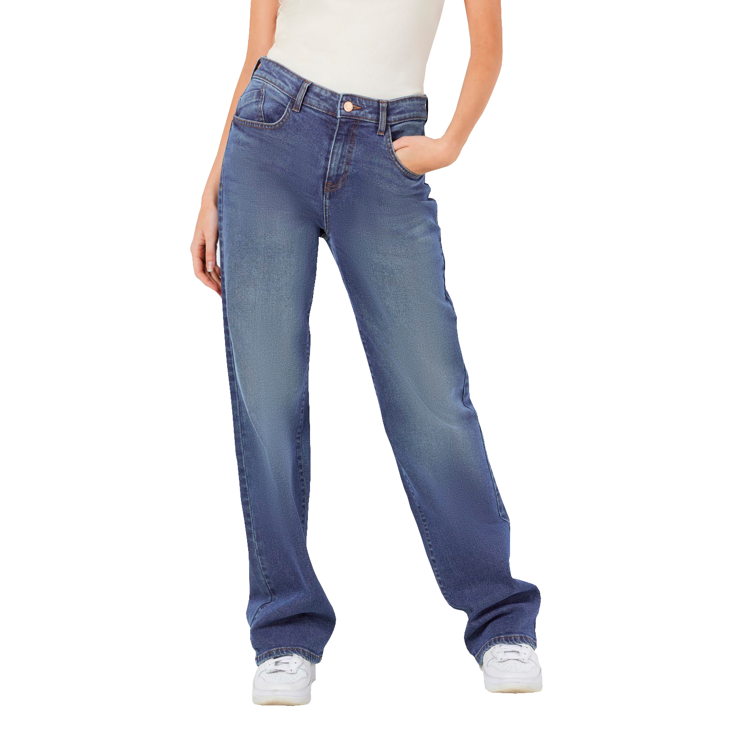 Noisy May Dame Jeans Medium Blue Denim 30 32