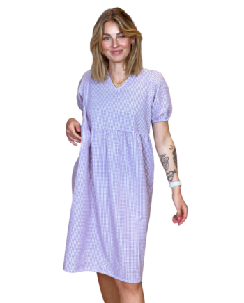 Noisy May Dame Kjole Purple Impressi White