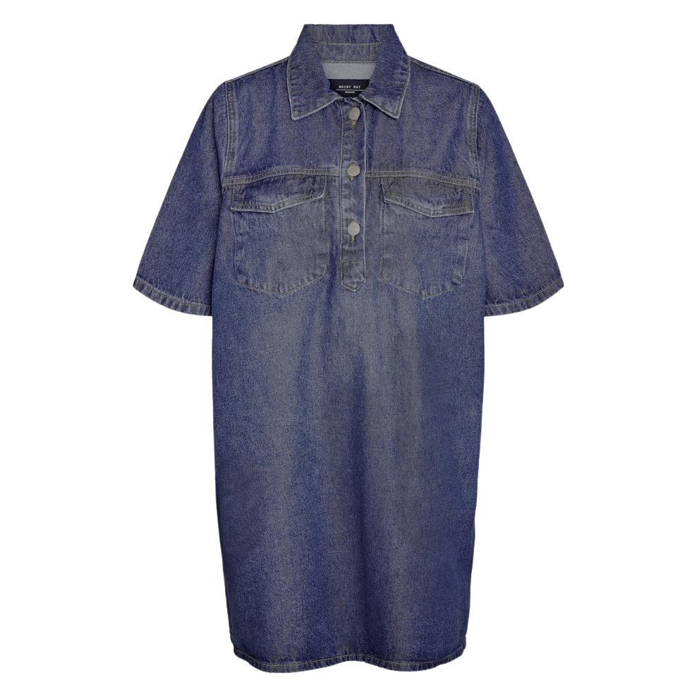 Noisy May Indie Dame Kjole Medium Blue Denim