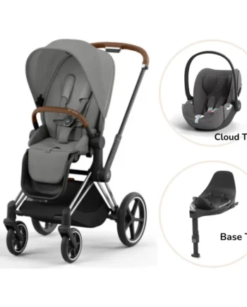 Priam Klapvogn Inkl  Cloud   Og Base Mirage Grey Chrome Brown Plus